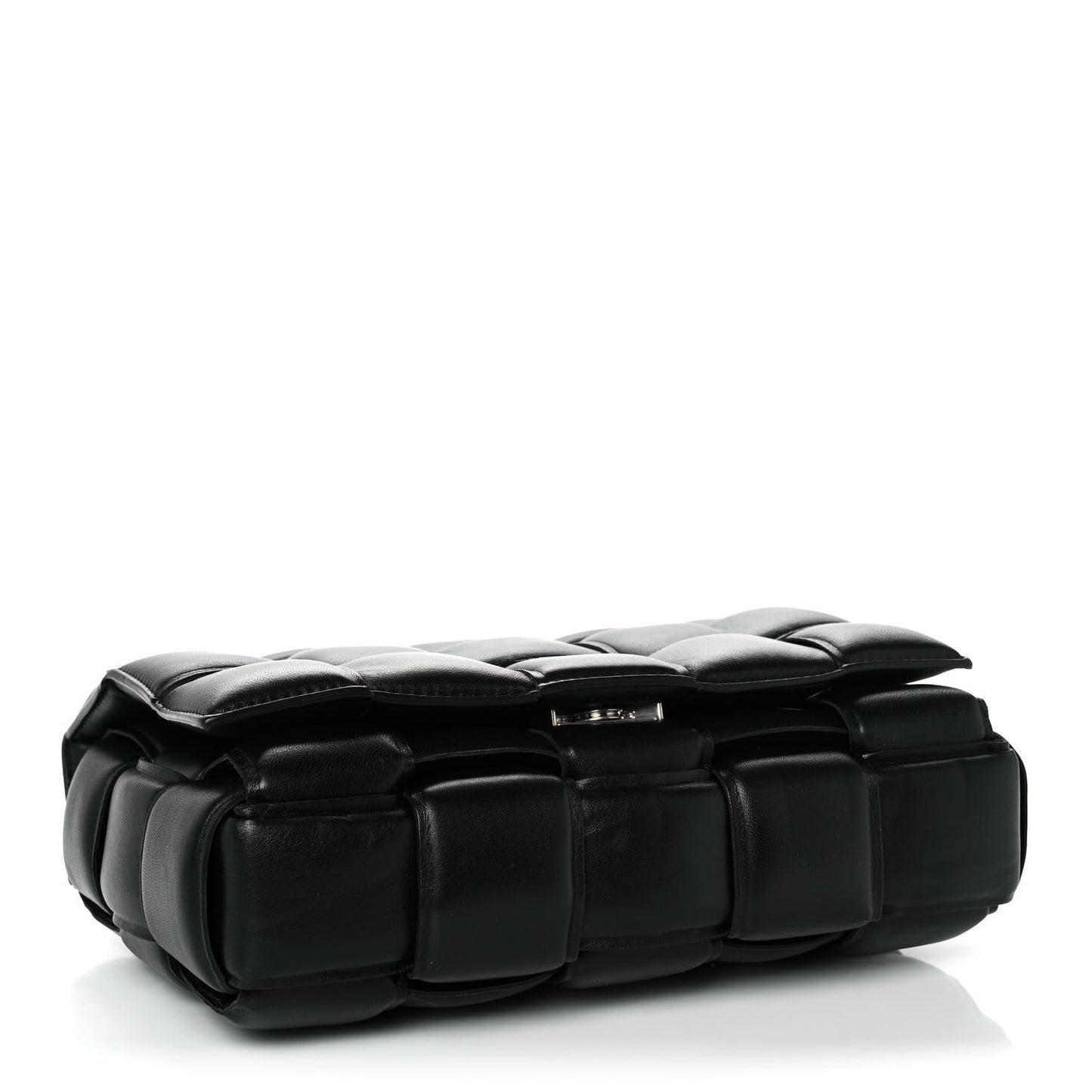 Lambskin Maxi Intreccio Padded Chain Cassette Crossbody Bag Black