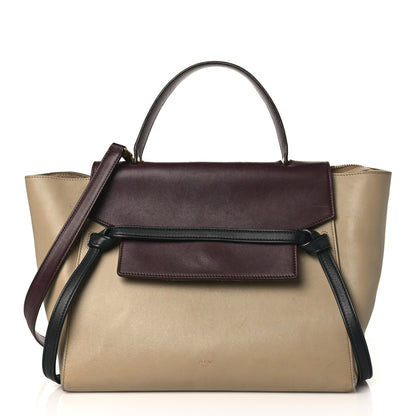 Celine Smooth Calfskin Mini Tri-Color Belt Bag Beige Burgundy 1 of 22