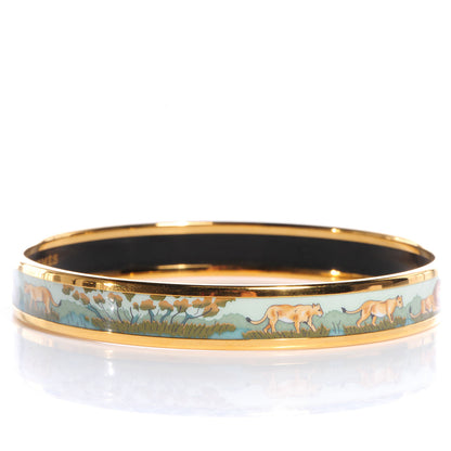 Hermes Enamel Printed Narrow Lion Bracelet 70 3 of 5