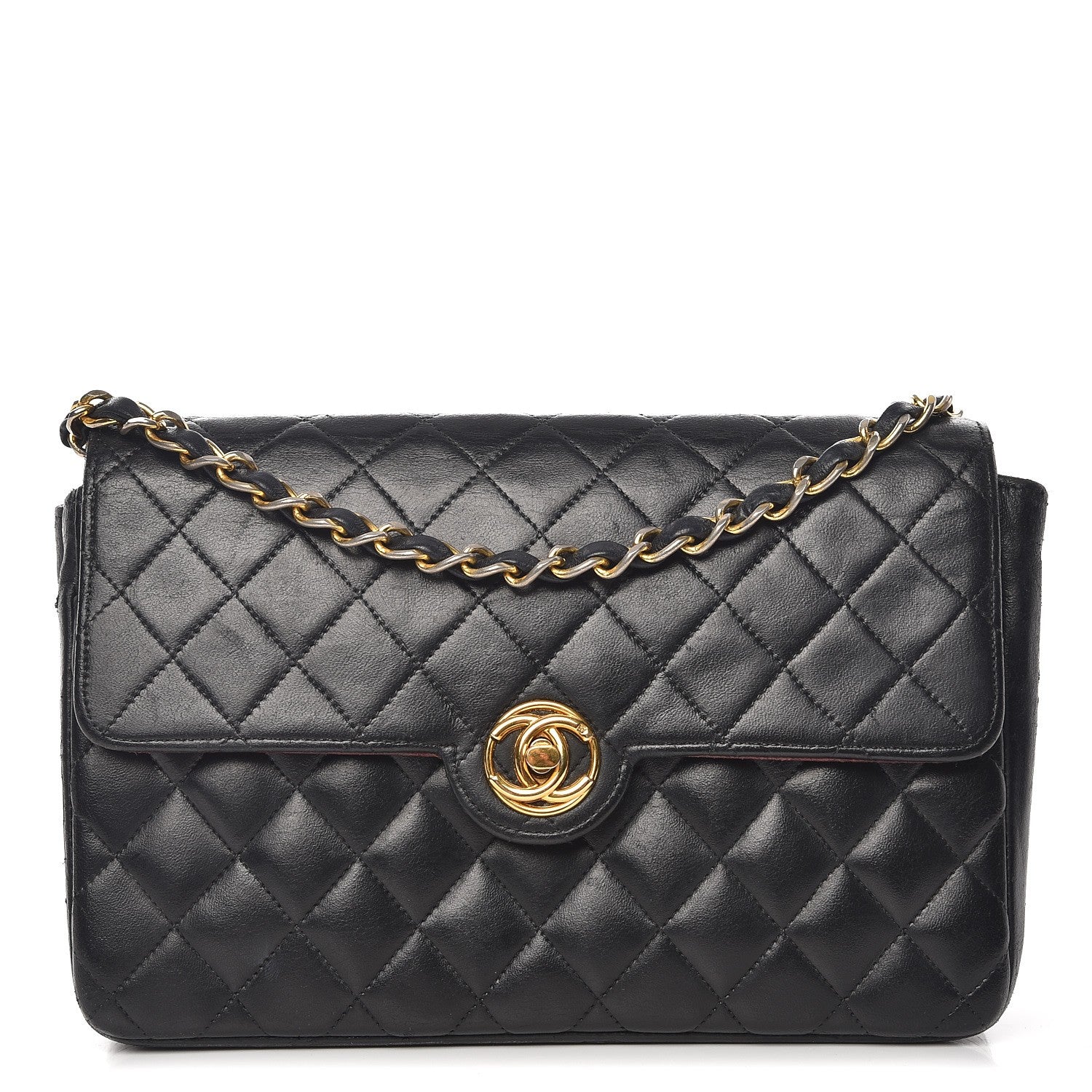 Chanel Lambskin Quilted Small Single Flap Black 1 of 14