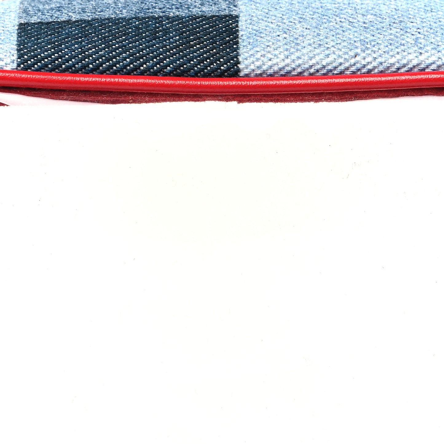 Denim Damier Monogram Patchwork PVC Beach Pouch Blue Rouge
