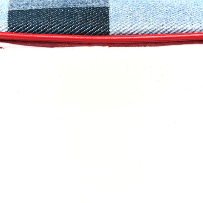 Louis Vuitton Denim Damier Monogram Patchwork PVC Beach Pouch Blue Rouge 7 of 9