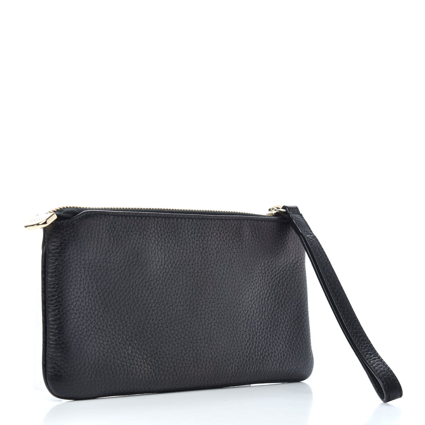 Pebbled Calfskin Soho Wristlet Black