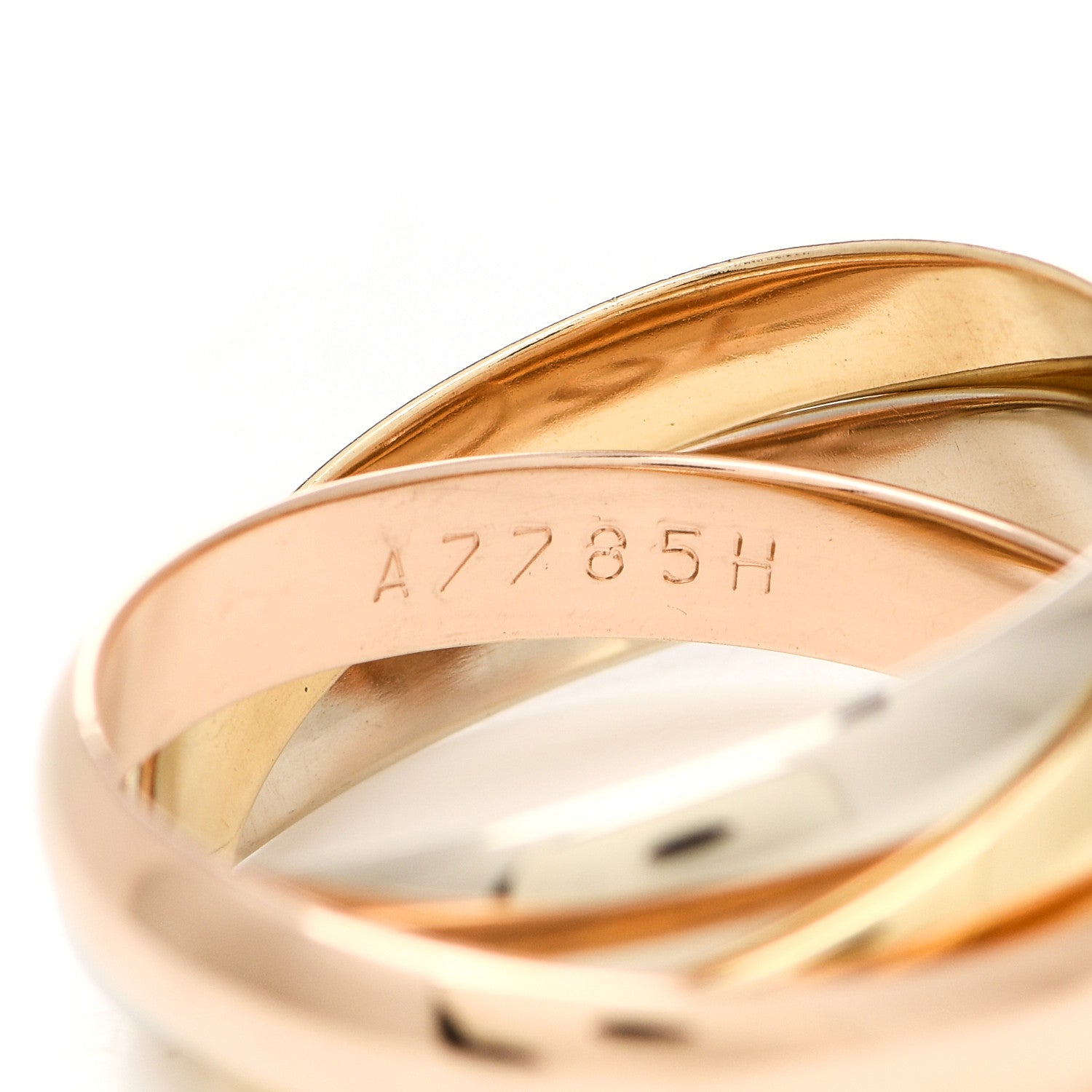 Cartier 18K Pink Yellow White Gold Classic Les Must De Cartier Trinity Ring 53 6.25 5 of 5