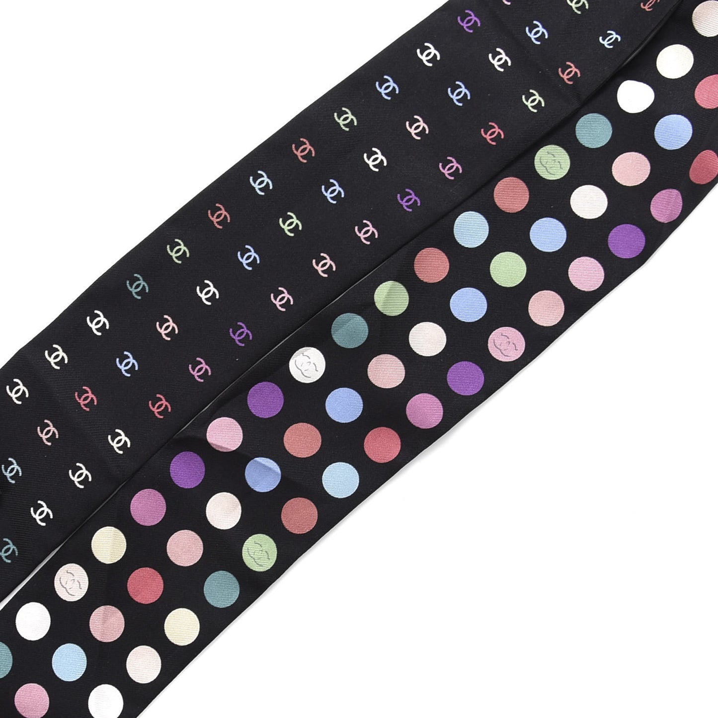 Silk Polka Dot CC Slim Bandeau Black Multicolor