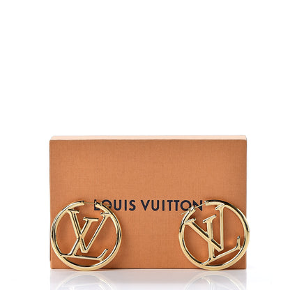 Louis Vuitton Metal Louise Hoop Earrings Gold 5 of 5