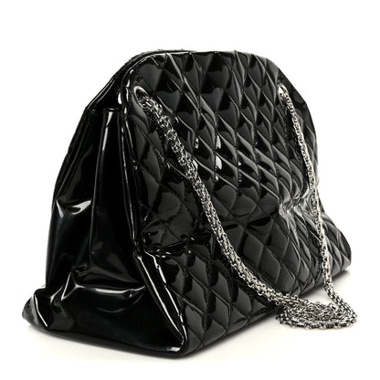 Chanel Patent Quilted Large Just Mademoiselle Bowling Bag Black 3 of 12
