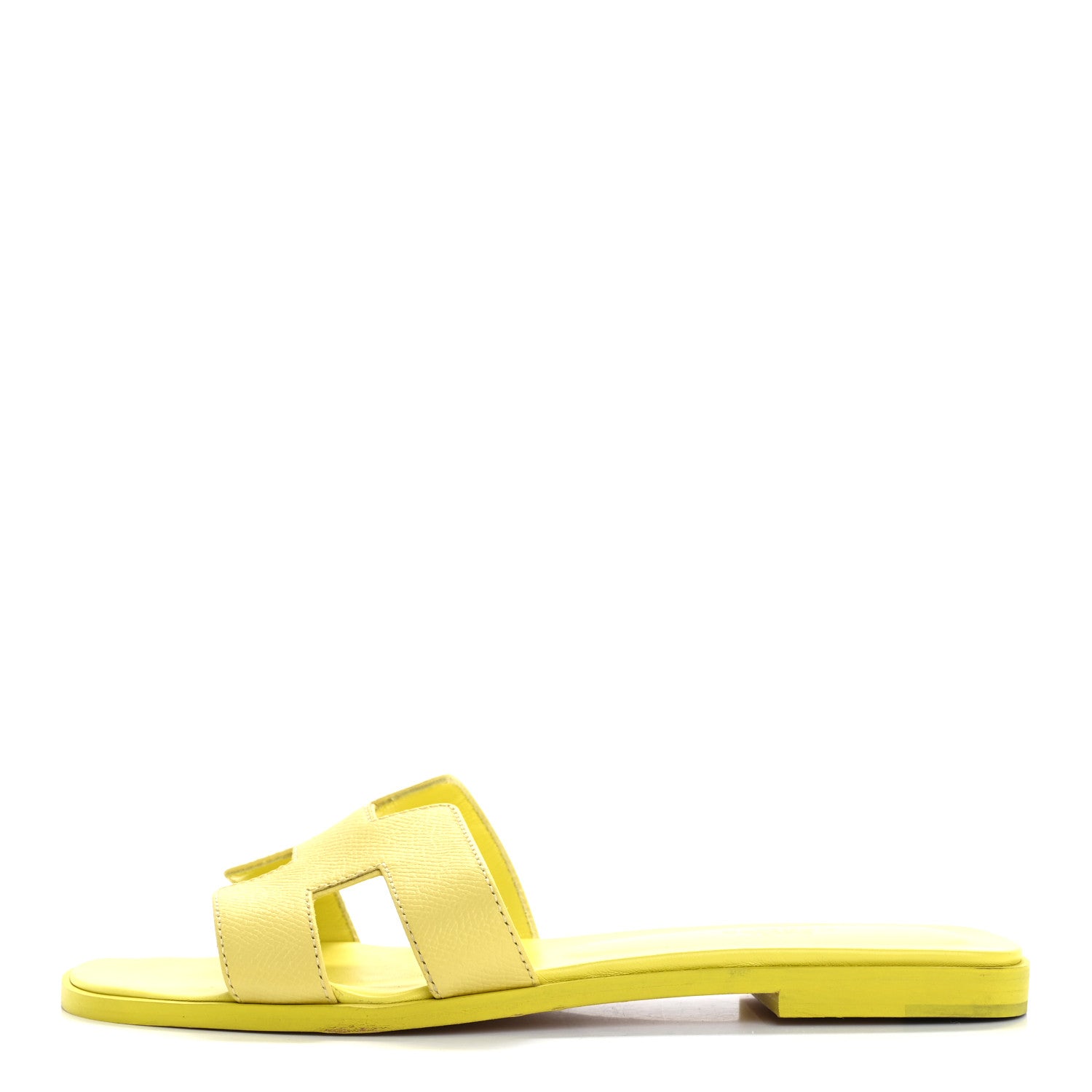 Hermes Epsom Oran Sandals 38.5 Jaune Pollen 1 of 14