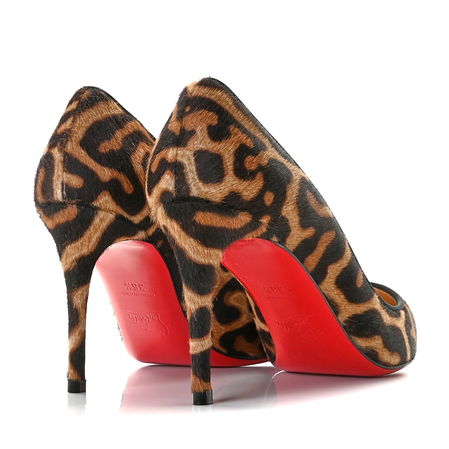 Pony Hair Jaguar Print Pigalle 85 Pumps 36.5 Brown
