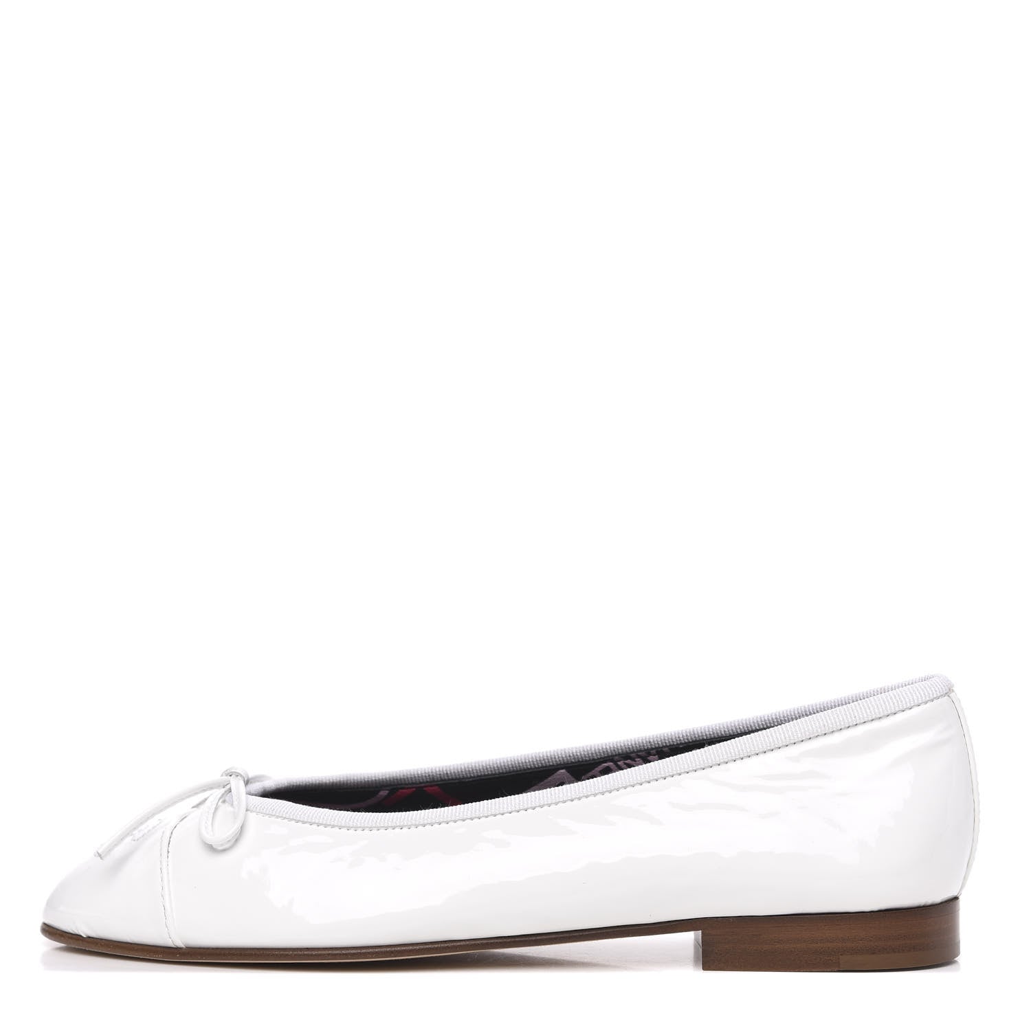 Chanel Shiny Crumpled Lambskin CC Cap Toe Ballerina Flats 36.5 White 1 of 9
