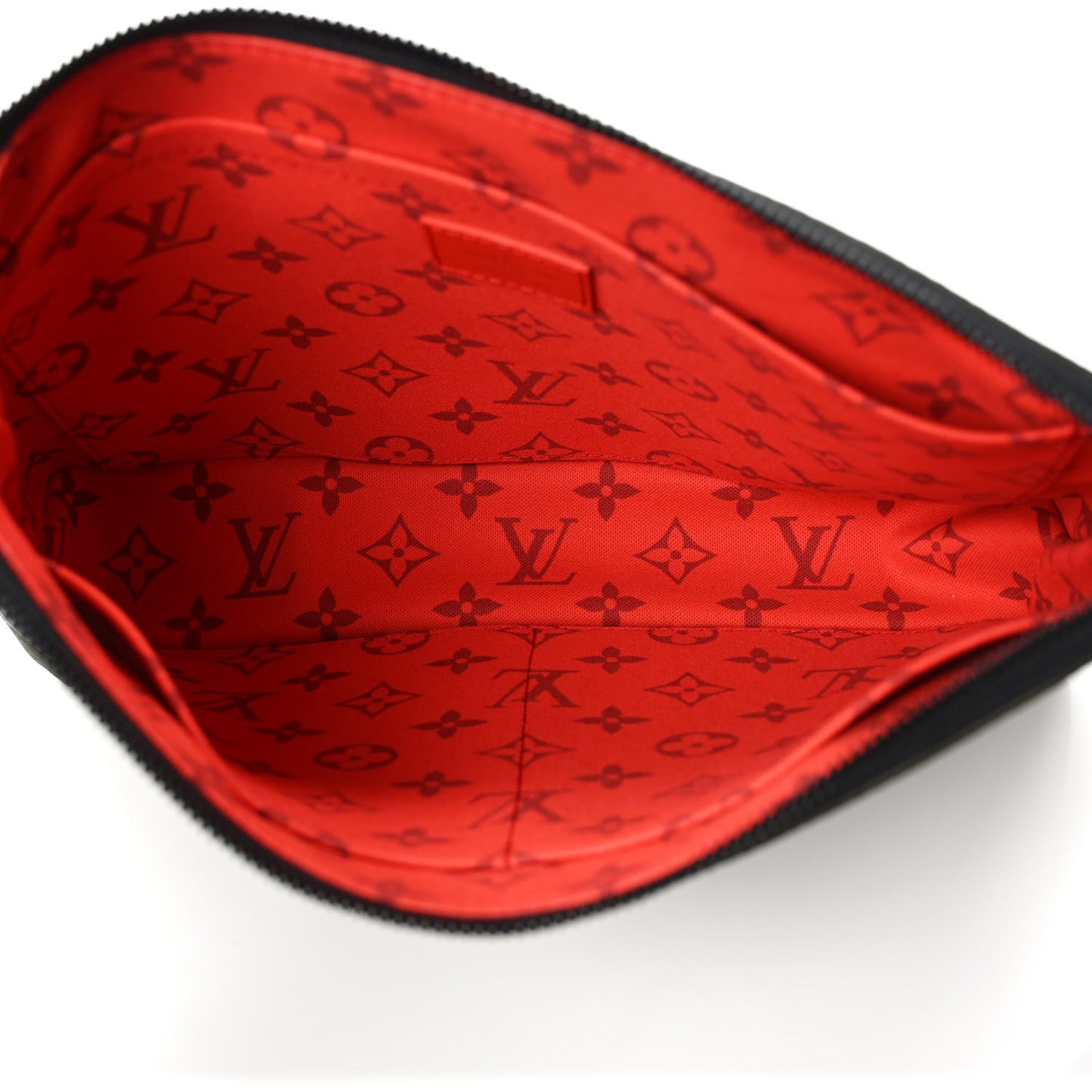 Monogram Pochette Voyage Souple Khaki Green Vermillion Red