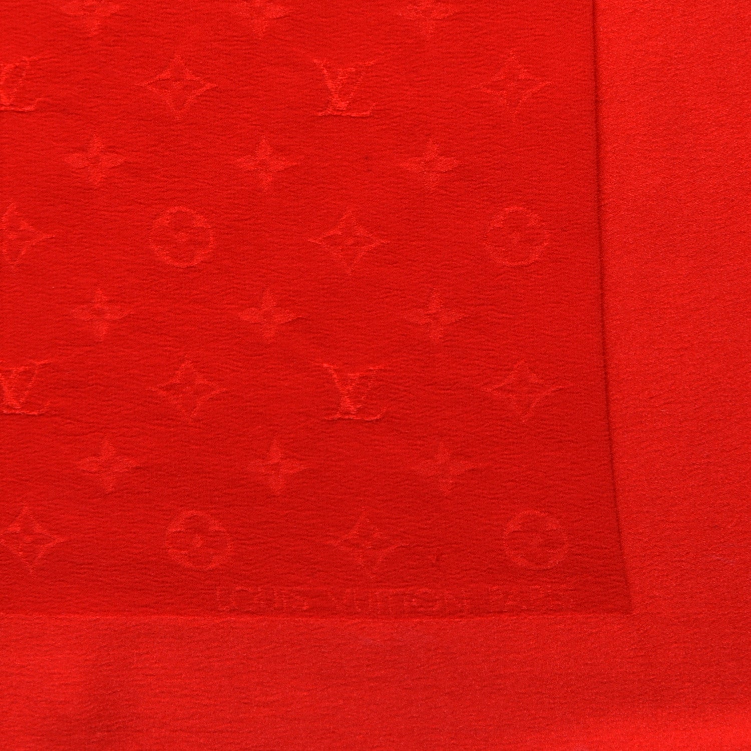Louis Vuitton Silk Monogram Monaco Square Scarf Red 4 of 4