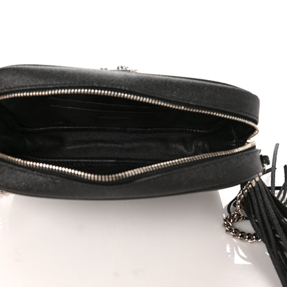 Saint Laurent Grain De Poudre Matelasse Monogram Mini Lou Camera Bag Black 5 of 11