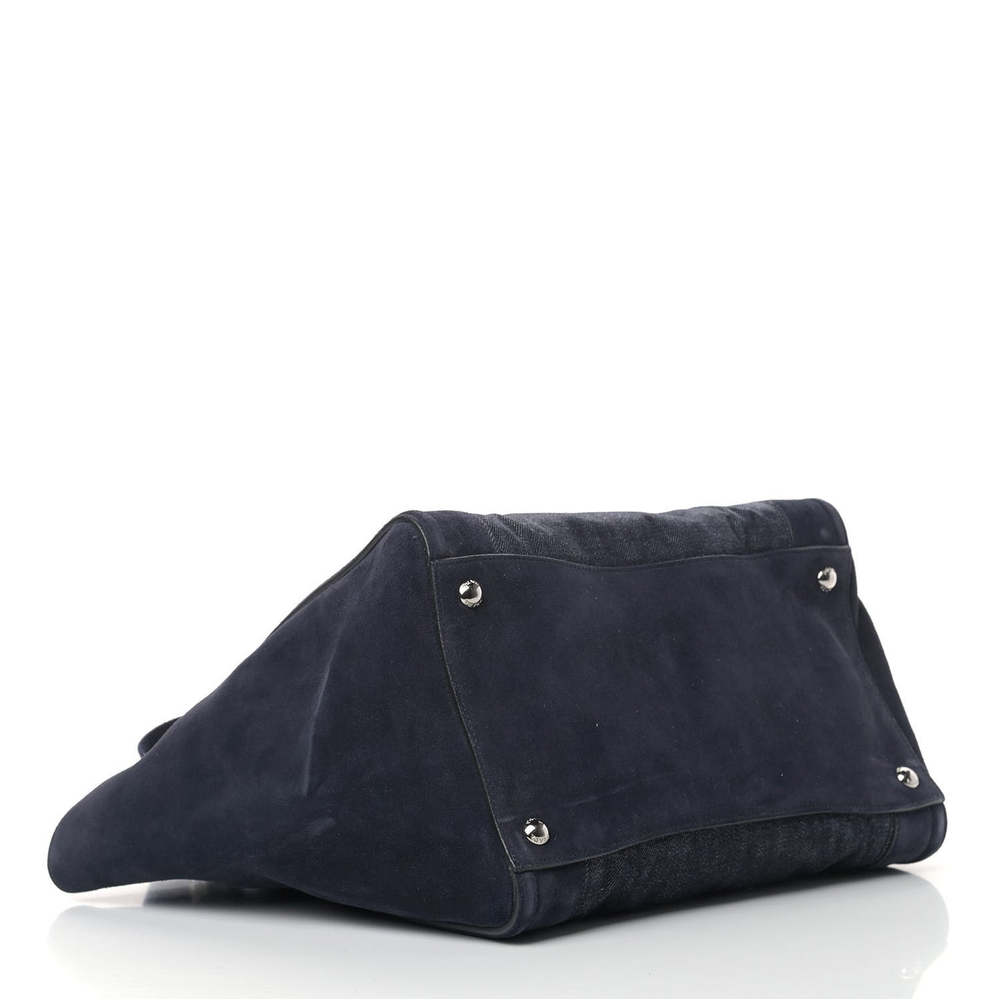 Denim Suede Scamosciato Twin Pocket Tote Bleu