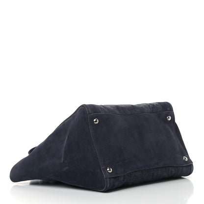 Prada Denim Suede Scamosciato Twin Pocket Tote Bleu 4 of 17