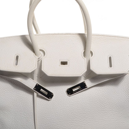 Hermes Taurillon Clemence Birkin 35 White 18 of 28