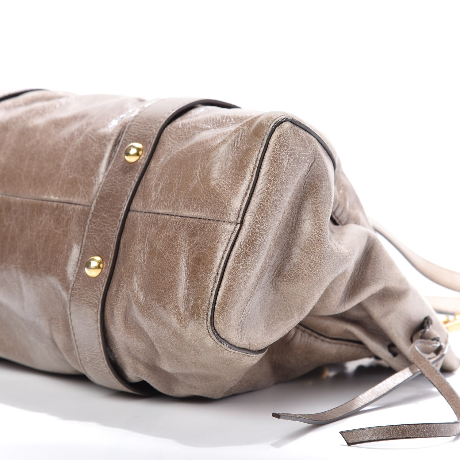 Miu Miu Vitello Lux Gathered Shopper Tote Juta 7 of 8