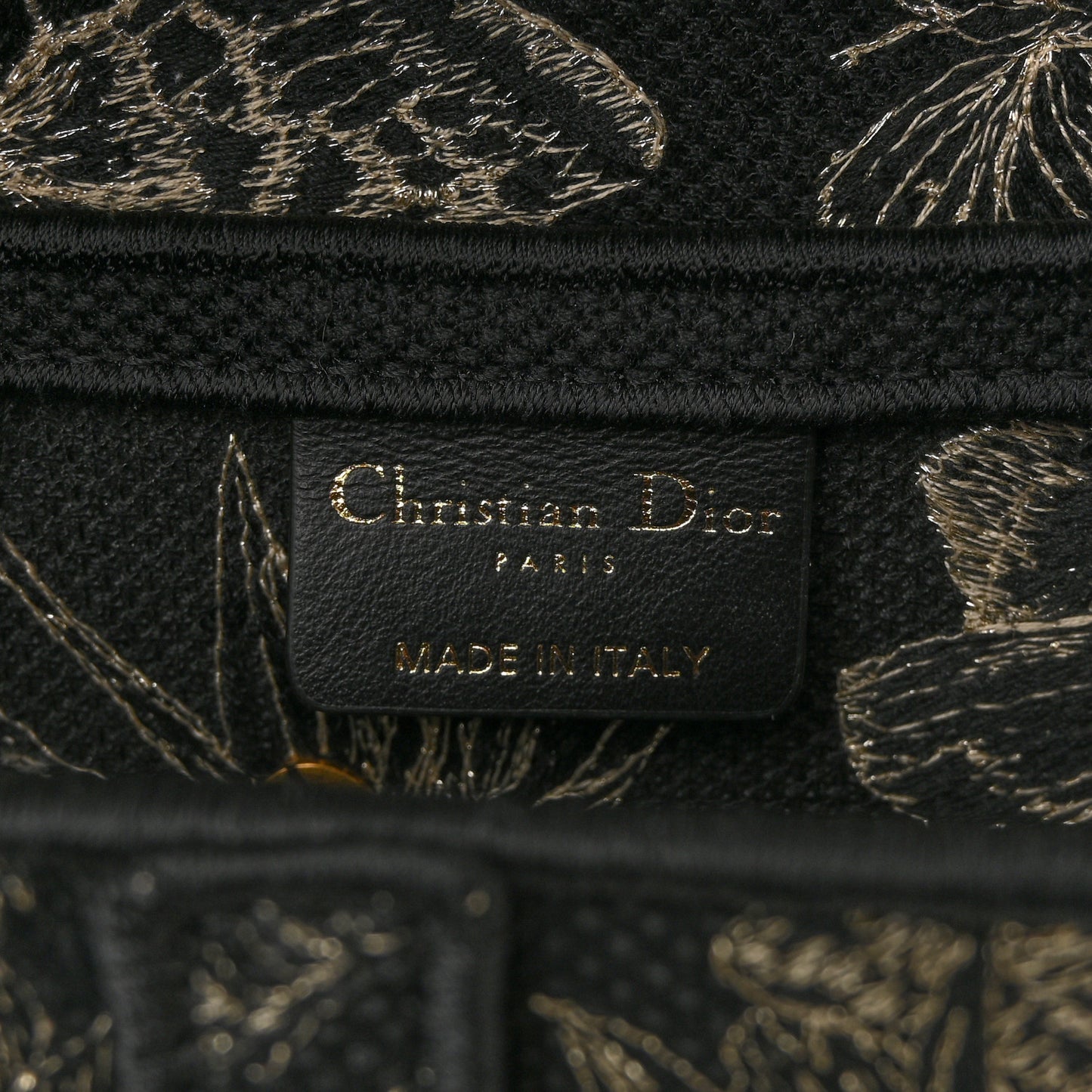 Canvas Embroidered Butterfly Print Saddle Bag Black