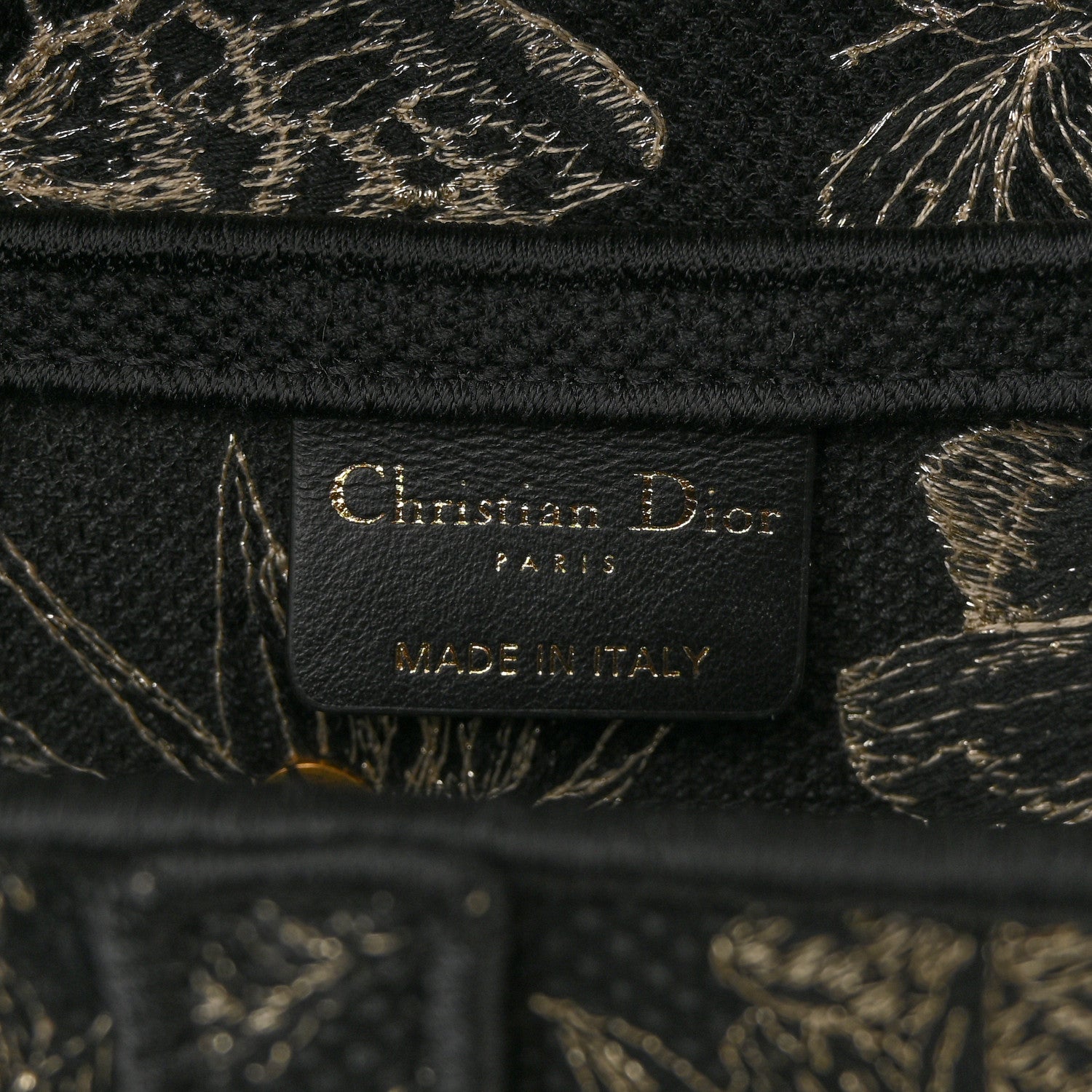 Christian Dior Canvas Embroidered Butterfly Print Saddle Bag Black 6 of 10