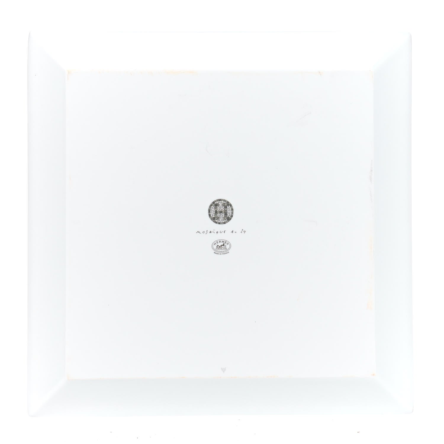 Hermes Porcelain Mosaique au 24 Platine Square Plate 4 of 5