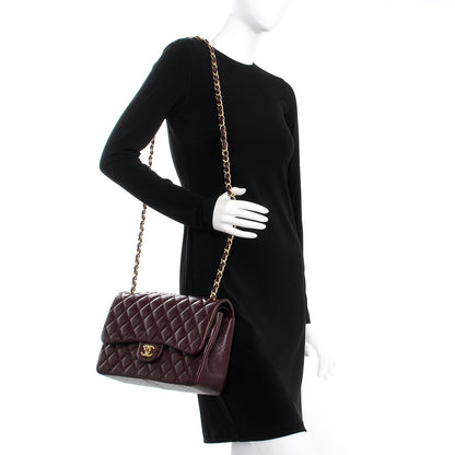 Chanel Caviar Quilted Jumbo Double Flap Burgundy 2 of 9
