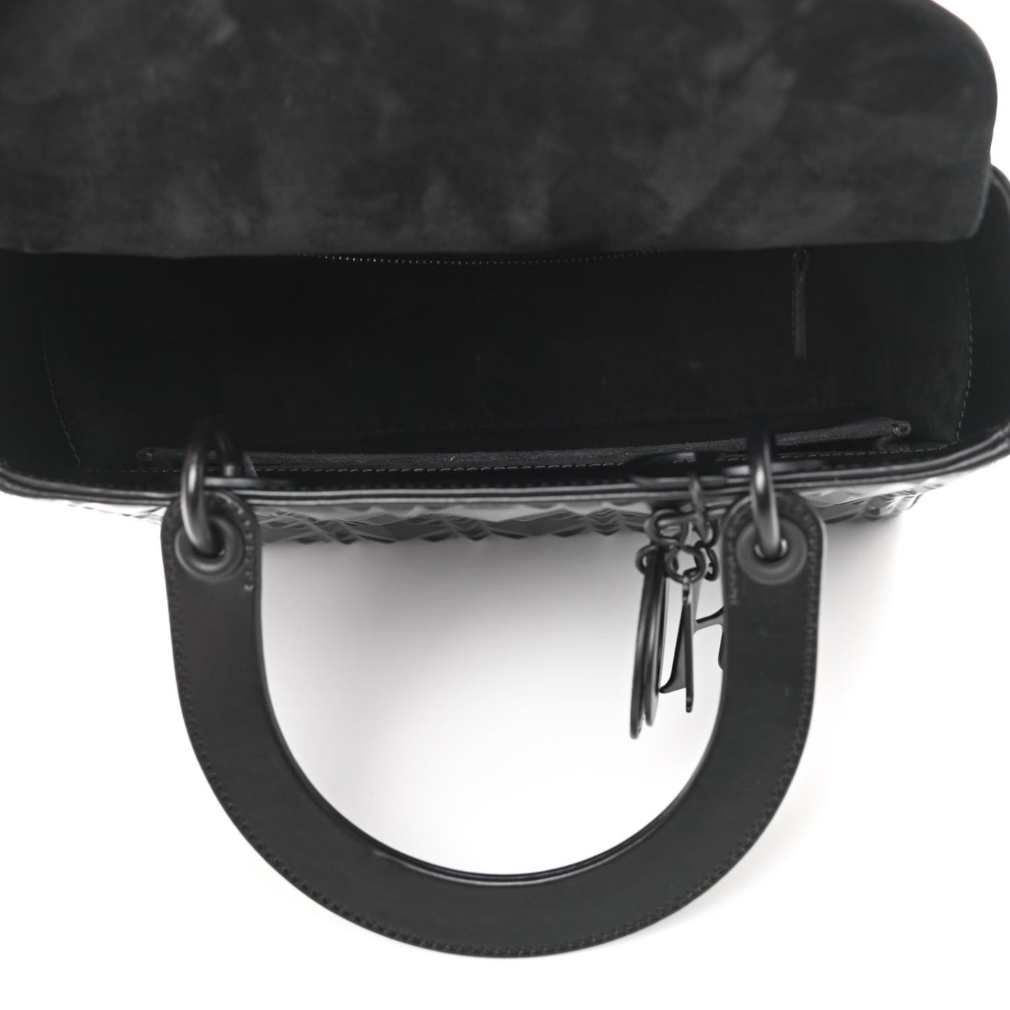Calfskin Cannage Diamond Cannage Medium Lady Dior Black