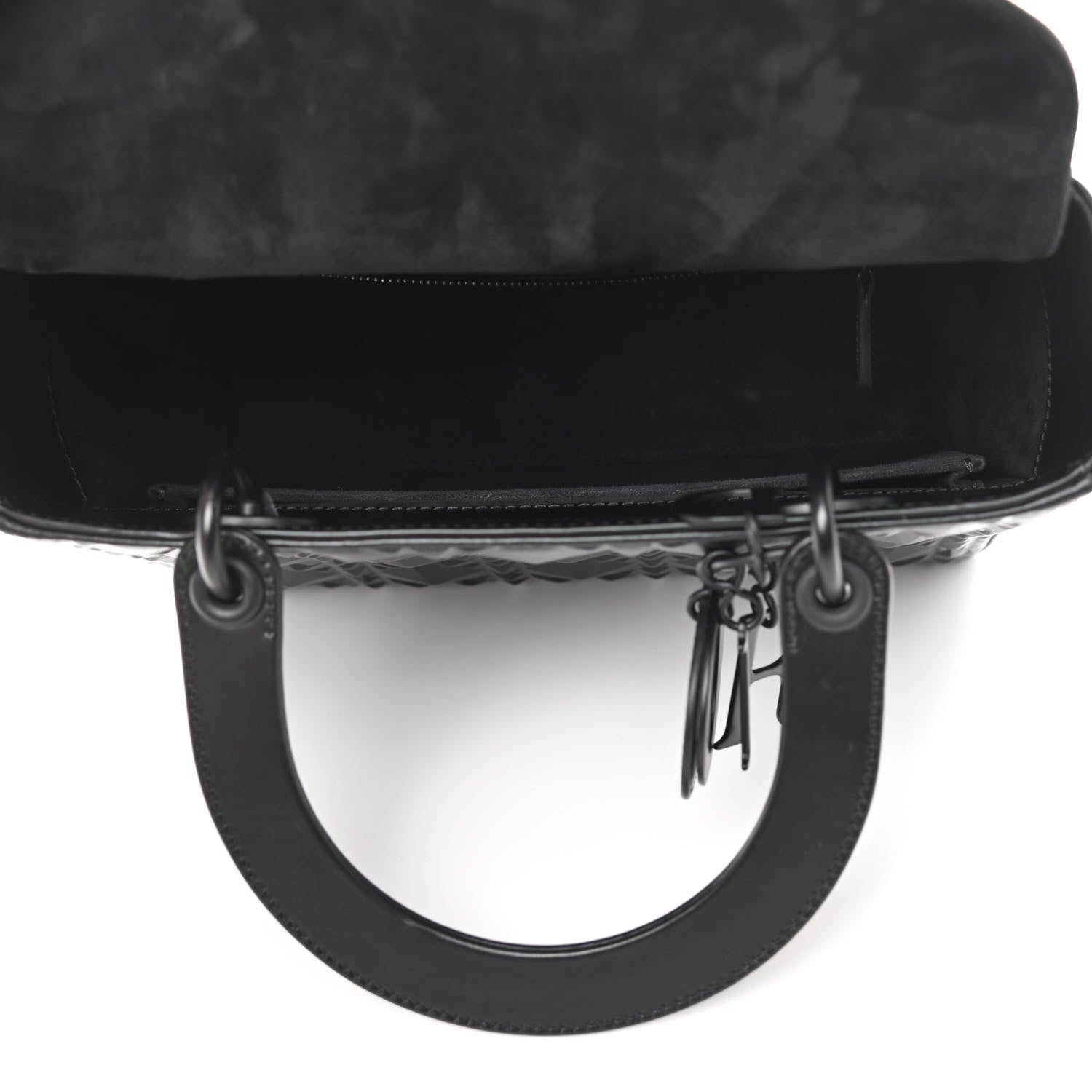Christian Dior Calfskin Cannage Diamond Cannage Medium Lady Dior Black 5 of 12