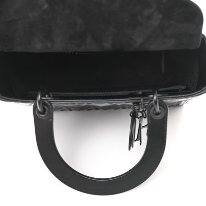 Christian Dior Calfskin Cannage Diamond Cannage Medium Lady Dior Black 5 of 12
