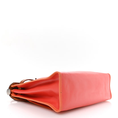 Hermes Toile H Berline Vache Hunter Herbag Zip 31 PM Orange Mecano Fauve 5 of 11