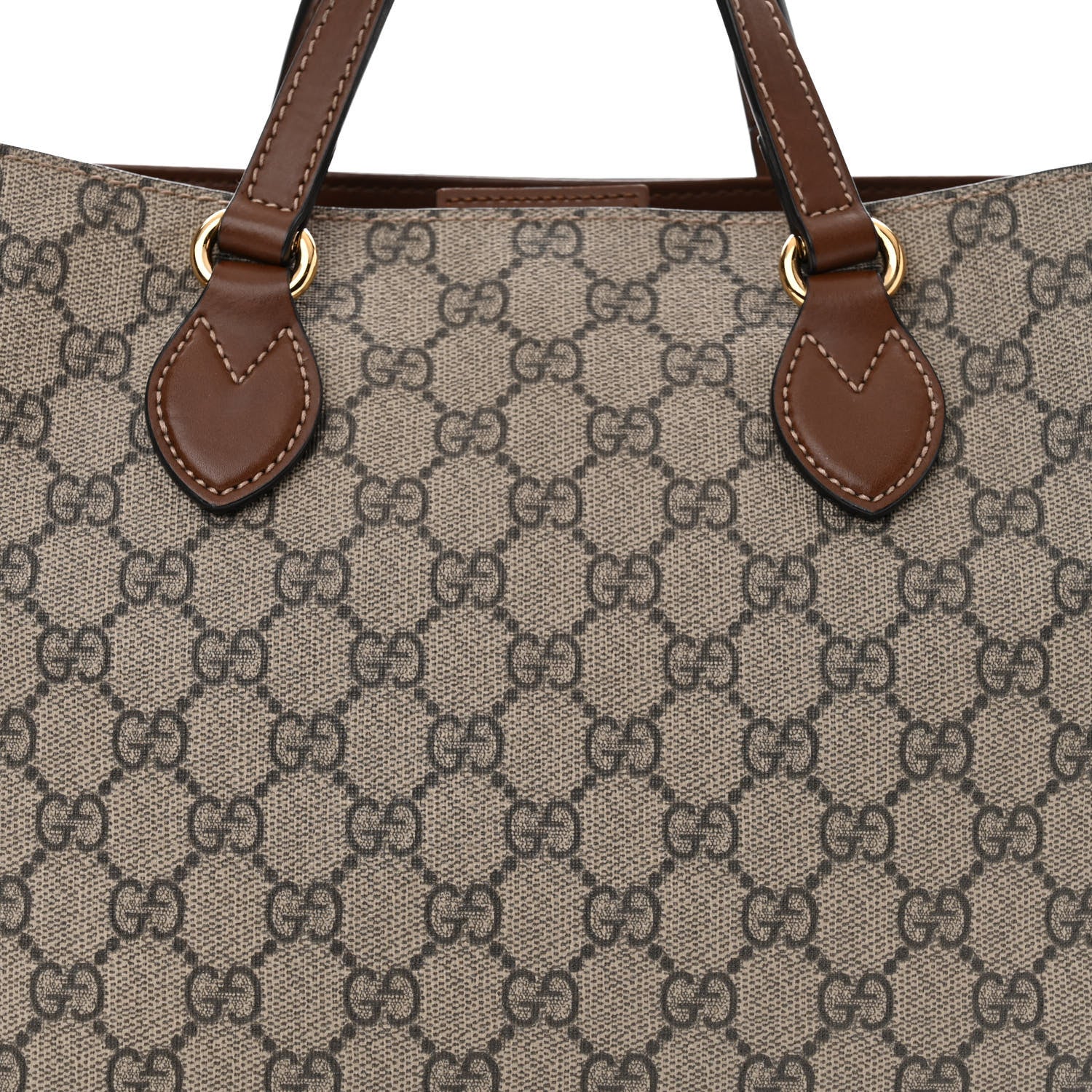 Gucci Soft GG Supreme Monogram Small Crossbody Tote Beige Cuir 7 of 9