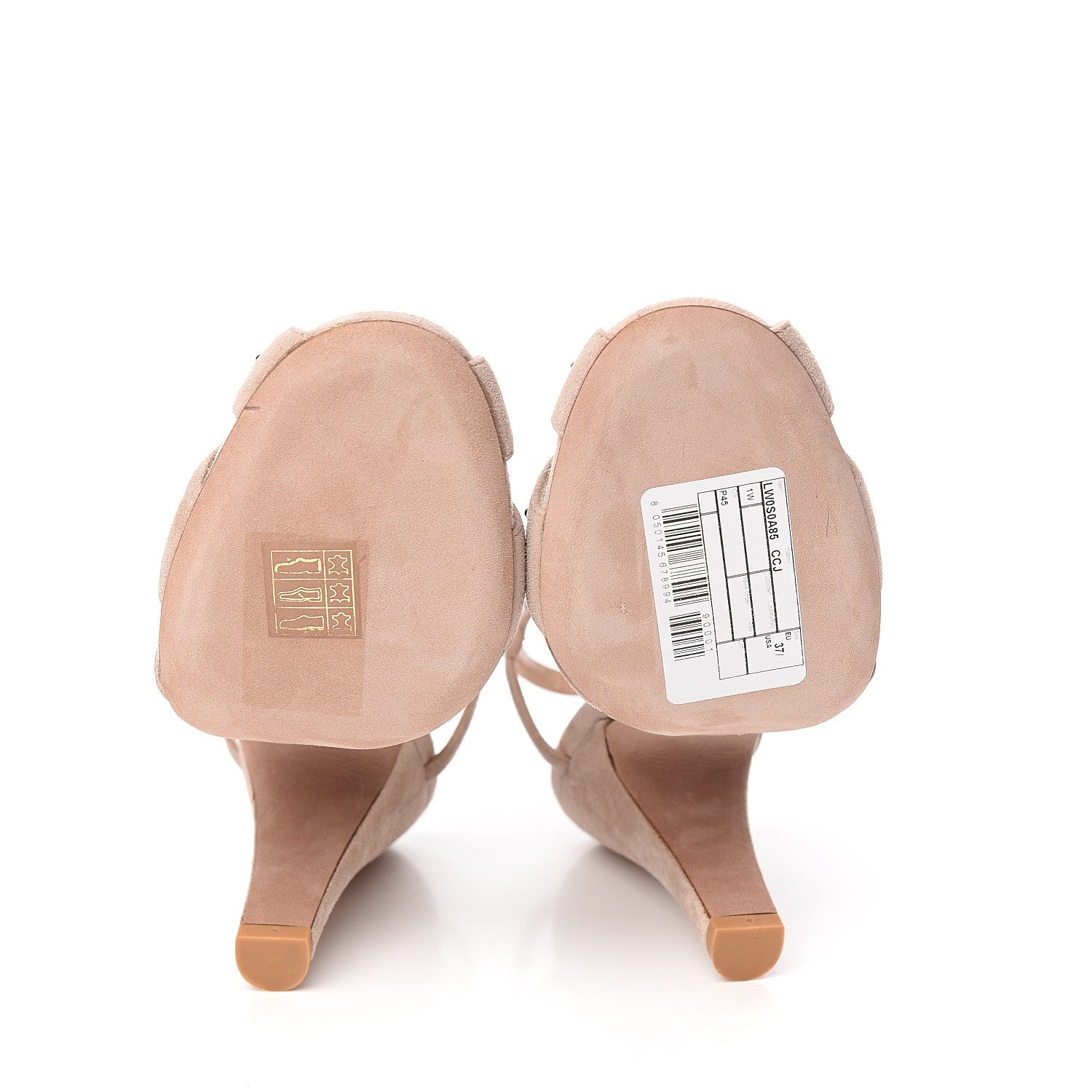 Valentino Garavani Suede Crystal Embellished Sandals 37.5 Poudre 5 of 9