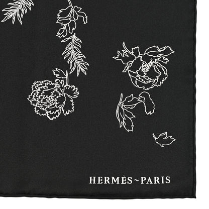 Hermes Silk Robe Legere Scarf 90 Black White 2 of 7
