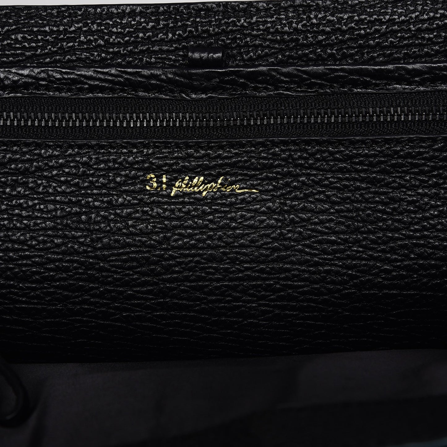 3.1 Textured Calfskin Colorblock Large Pashli Satchel Dark Teal