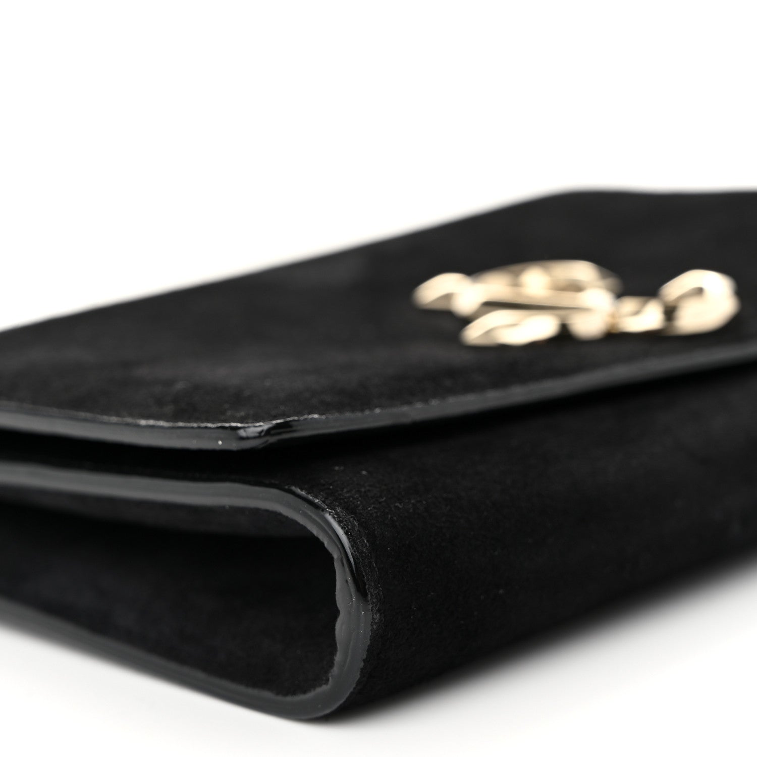 Jimmy Choo Suede Varenne Chain Clutch Black 1591887 – FASHIONPHILE