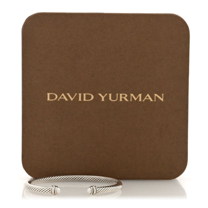 David Yurman Sterling Silver Diamond Cultured Pearl 4mm Cable Classics Bracelet 4 of 4