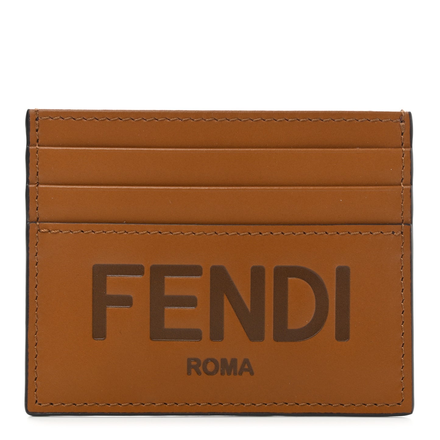 Vitello King Grace Light Logo Embossed Card Holder Cuoio Ebano