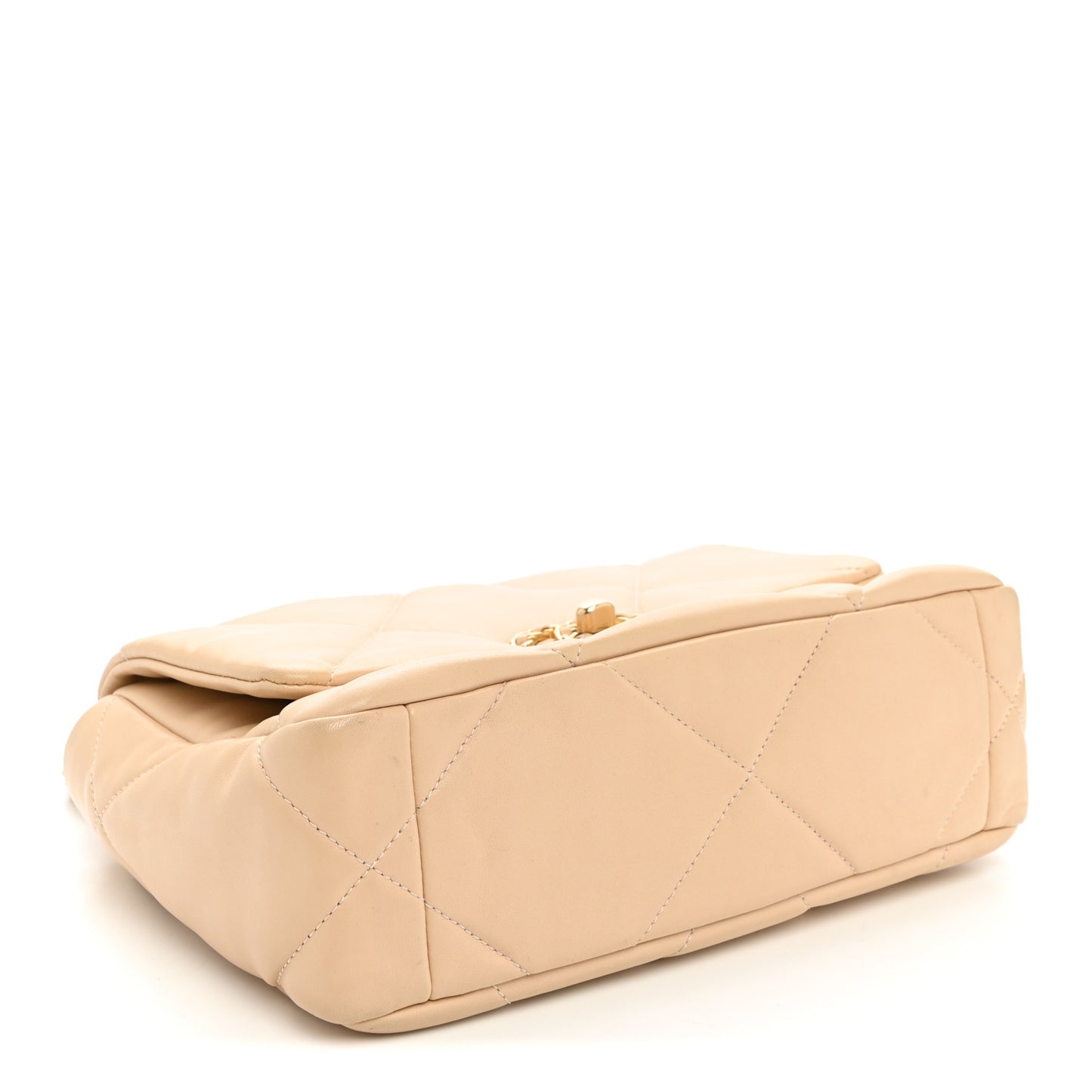 Lambskin Quilted Medium Chanel 19 Flap Light Beige