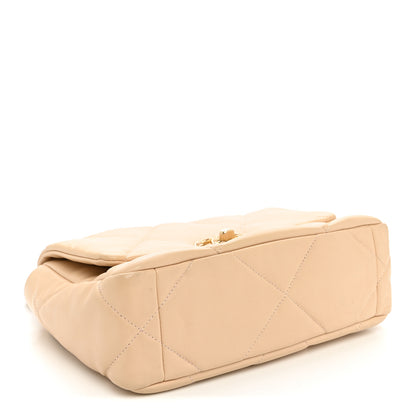 Chanel Lambskin Quilted Medium Chanel 19 Flap Light Beige 3 of 11