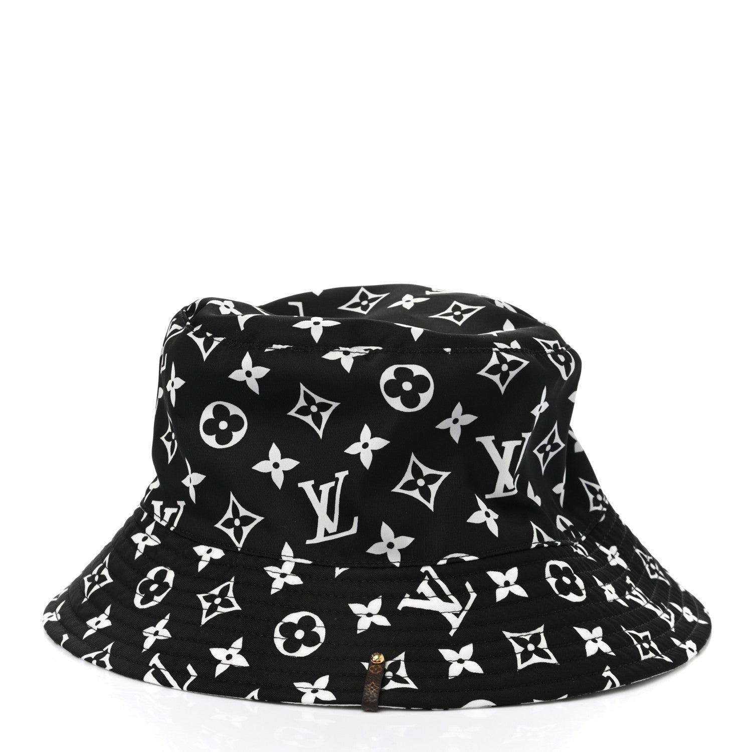 Louis Vuitton Nylon Monogram Reversible Bob Bucket Hat M Black White 5 of 9