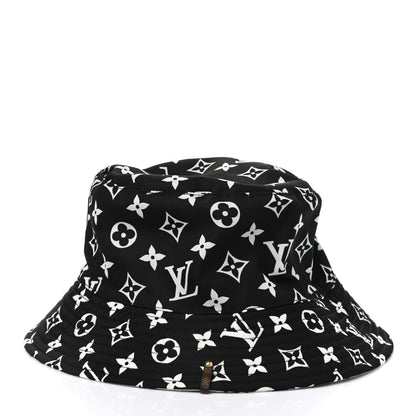 Louis Vuitton Nylon Monogram Reversible Bob Bucket Hat M Black White 5 of 9