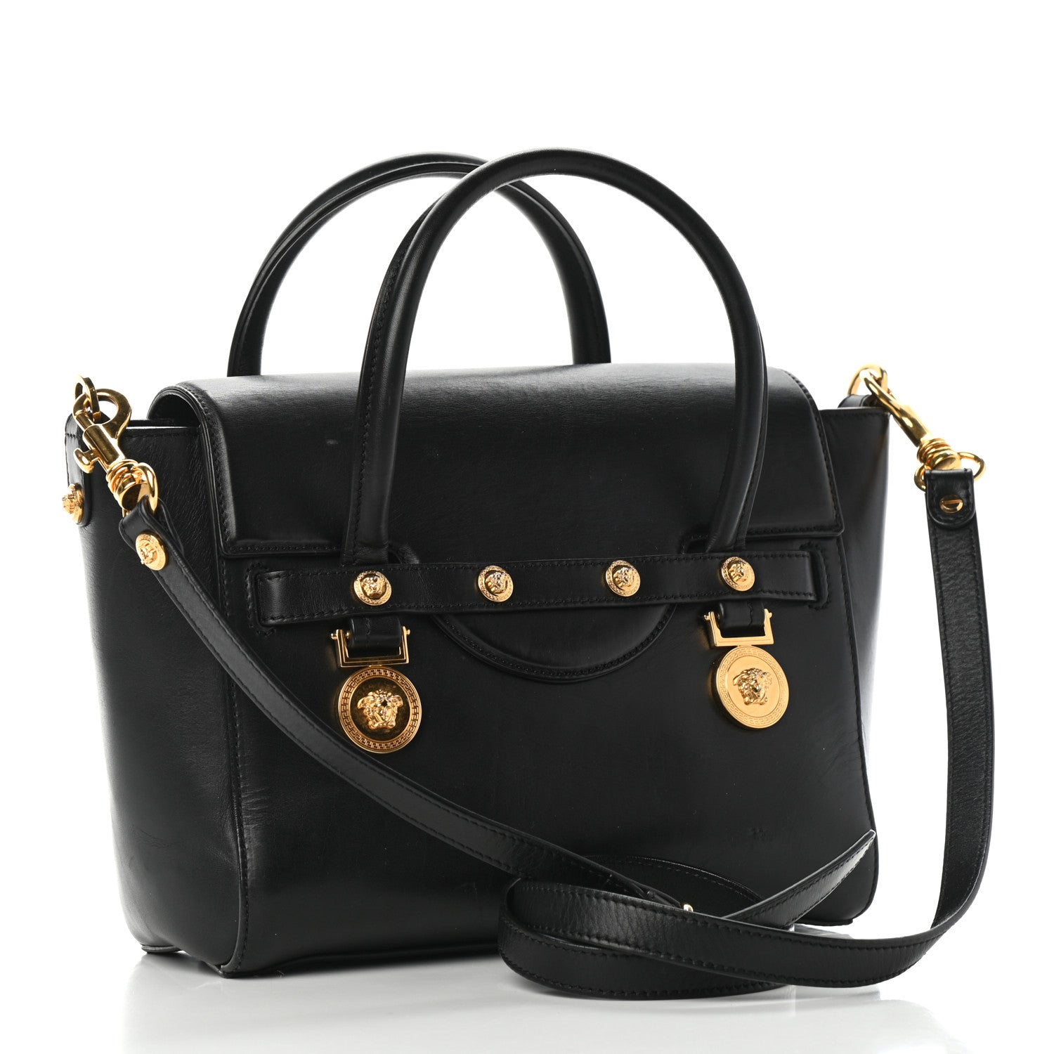 Versace Calfskin Medusa Coin Tote Black 2 of 5