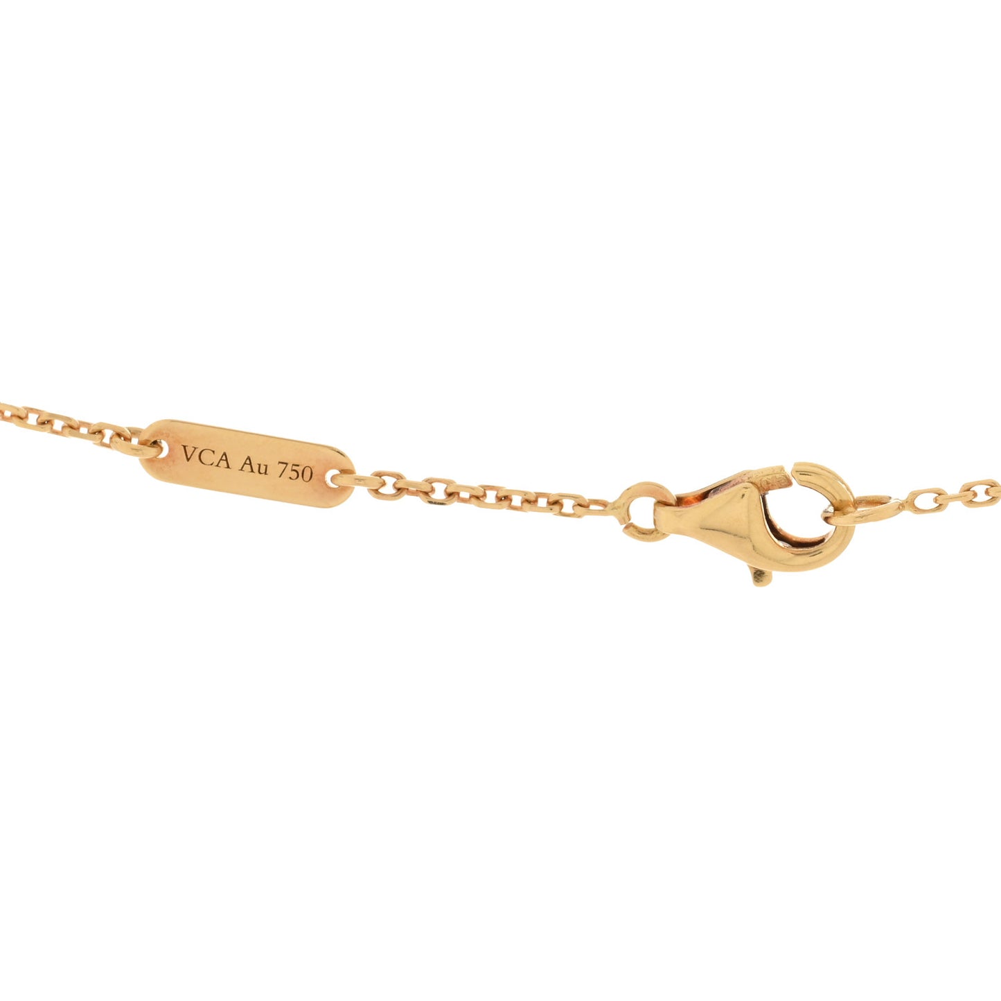 18K Yellow Gold Mother of Pearl Vintage Alhambra Pendant Necklace