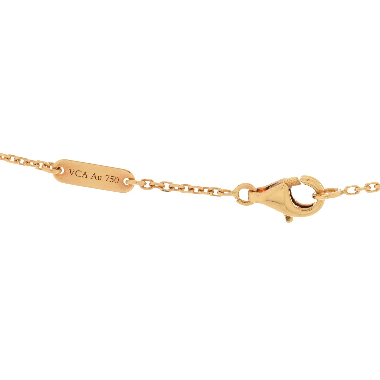 Van Cleef & Arpels 18K Yellow Gold Mother of Pearl Vintage Alhambra Pendant Necklace 3 of 3