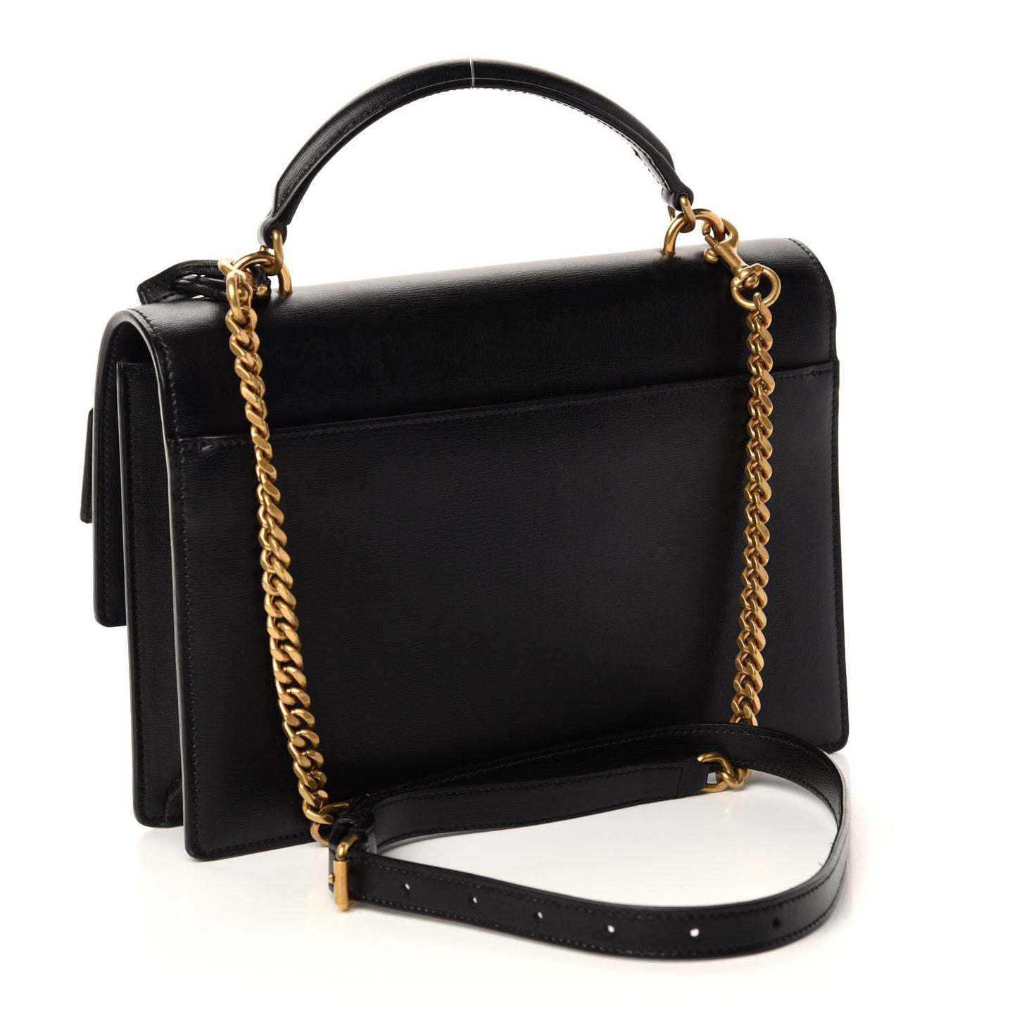 Smooth Calfskin Medium Monogram Sunset Satchel Black