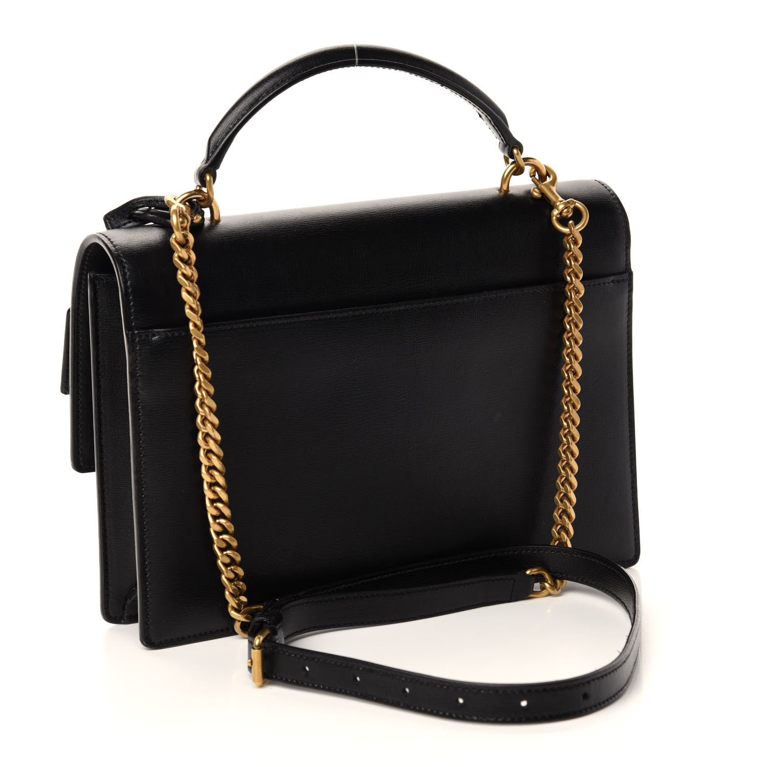 Saint Laurent Smooth Calfskin Medium Monogram Sunset Satchel Black 4 of 12