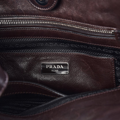 Prada Glace Calfskin Twin Pocket Tote Moro 6 of 16