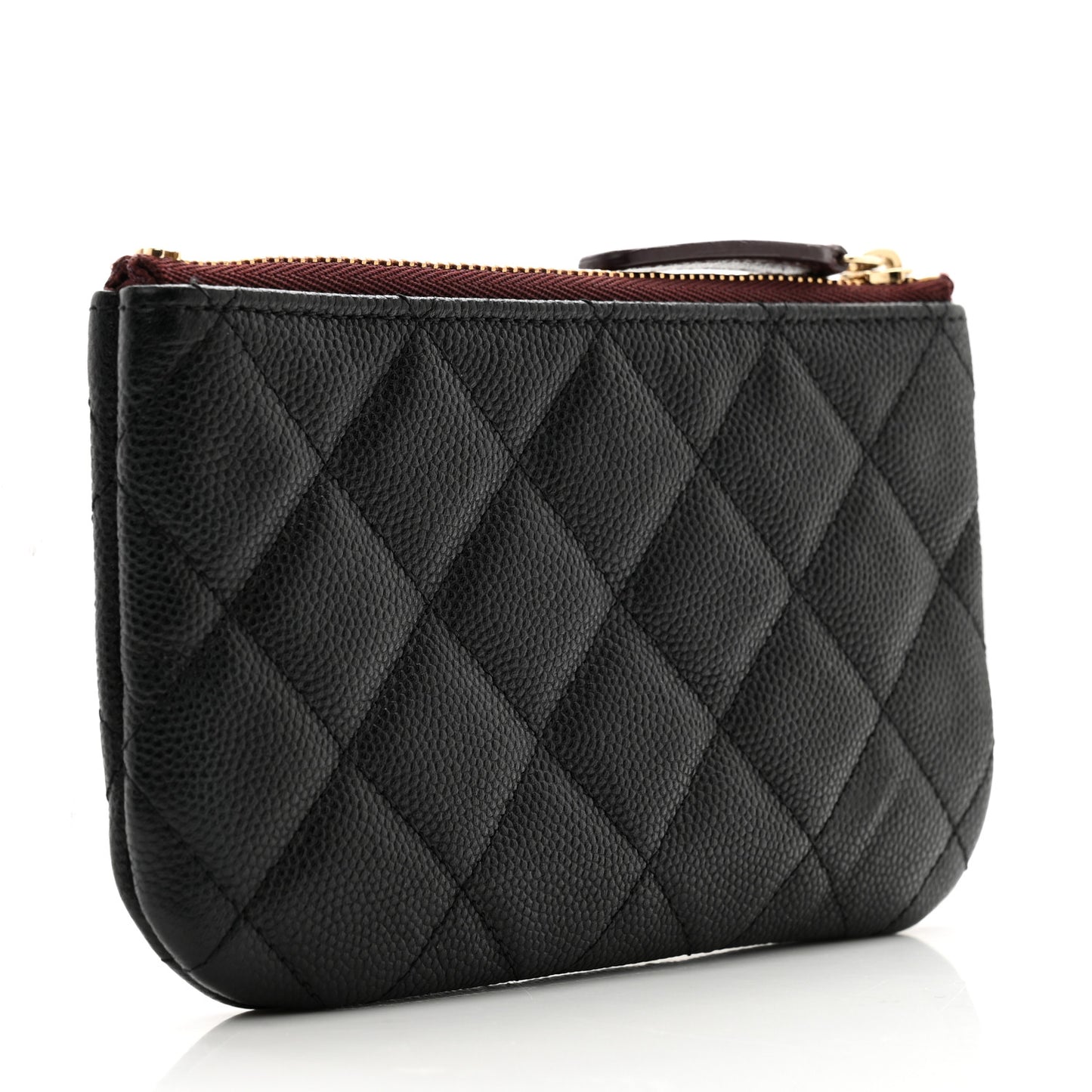 Caviar Quilted Small Cosmetic Case Black