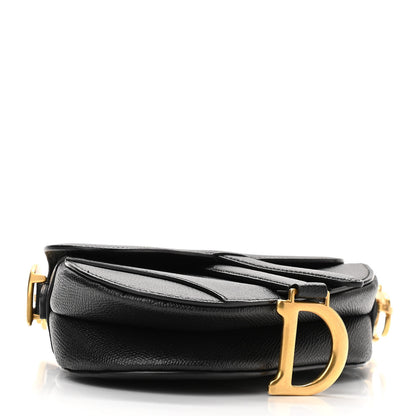 Christian Dior Grained Calfskin Mini Saddle Bag Black 4 of 11