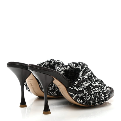 Bottega Veneta Lambskin Rope Woven Dot Sandals 37.5 Black 4 of 8