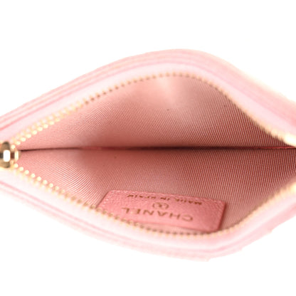 Chanel Iridescent Caviar Quilted Flap Zip Card Holder Pink 5 of 7